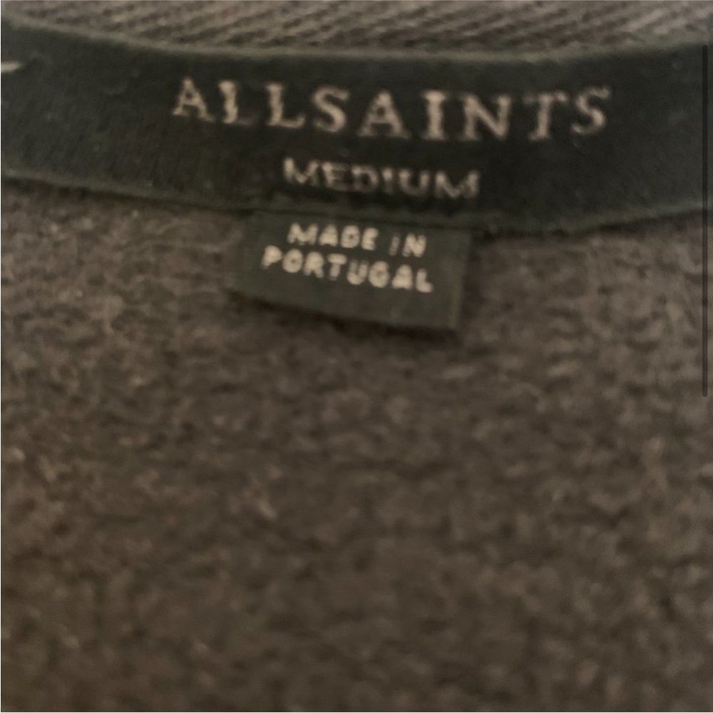 All Saints Black Dahlia Open Front Sweatshirt Jacket Cardigan - Picture 8 of 9